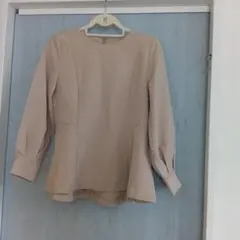 オペークドットクリップ　ベージュブラウスＳＭ