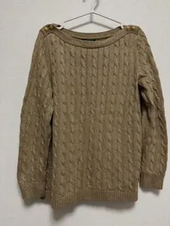 LAUREN Ralph Lauren ケーブル編みセーター ゴールド