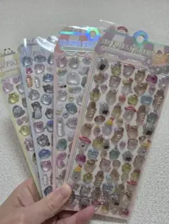 4枚セット ぷっくり ぷくぷくシール 3D 立体シール