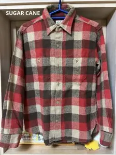 SUGAR CANE 赤ブロックチェック柄ネルシャツ Sサイズ