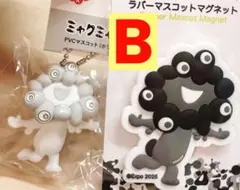 PVCマスコット　ラバーマグネット 2個// 白ミャク 黒ミャク　キーホルダー