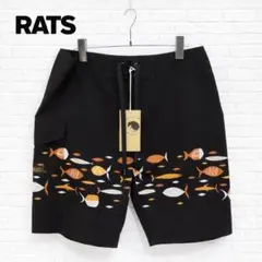 【未使用】RATS サーフショーツ L ブラック 魚柄 R815のサムネイル