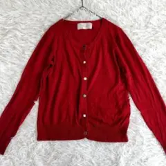 【ページボーイ】 カーディガン ボタンが特徴 シンプル 無地