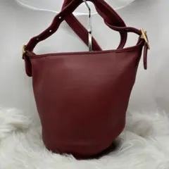 【人気】COACH オールドコーチ ショルダーバッグ レザー バケツ型 赤