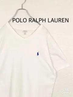 POLO RALPH LAUREN ホワイト Vネック Tシャツ L相当