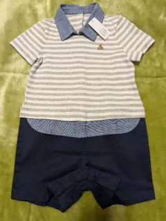 新品タグ付　ベビーギャップ　カバーオール　ロンパース　セパレート風　半袖　80