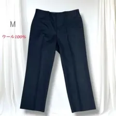 極美品 ウール100％ メンズスラックス 高級 チェック柄 テーパード M