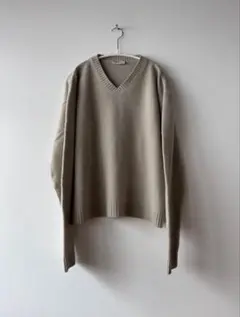 90s agnes b France製 Vネック ウール ニット ベージュのサムネイル