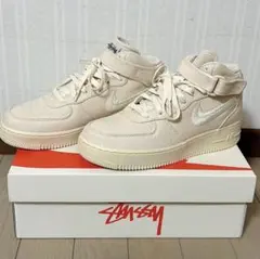 Stussy×Nike Air Force 1 Mid'Fossil Stone