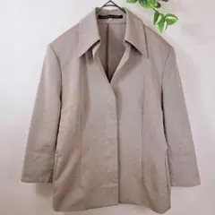 MICHEL KLEIN シャツジャケット M ベージュ 七分袖 ロールアップ可