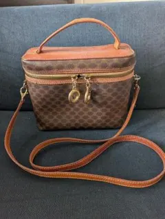 VINTAGE CELINE/セリーヌ マカダム バニティバッグ ハンドポーチ