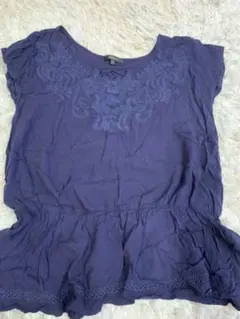 花柄刺繍トップス ノースリーブブラウス