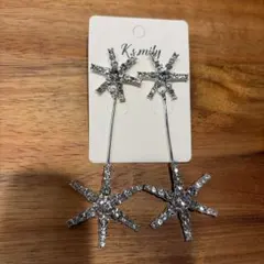 星型クリスタルピアス