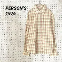 PERSON’S 1976 チェックシャツ 長袖 綿100% 日本製 レトロ Fのサムネイル