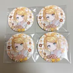フラワーレトロルック 鏡音リン 鏡音レン 缶バッジ - メルカリ