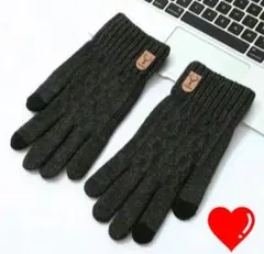 手袋　ニット　メンズ　グレー　スマホ　タッチパネル対応　y2k　韓国　冬服