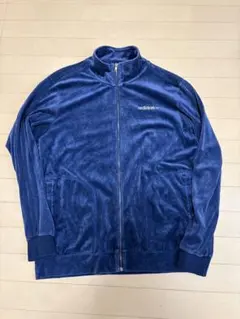 adidasネイビー ベロアトラックジャケット