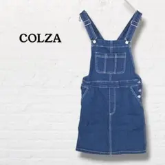 COLZA コルザ☆デニム サロペット スカート ジャンパースカート【S】ブルー