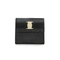 や*ー様 フェラガモ ヴァラリボン ウォレット 三つ折り財布 リザード型押しレザ