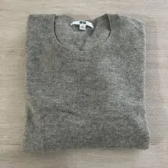 UNIQLO カシミヤクルーネック セーター　グレー　Mサイズ
