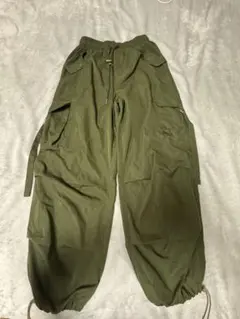 カーゴパンツ ワイドシルエット カーキ