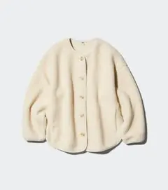 ユニクロ　クリーム色 ボアジャケット フリース　UNIQLO　M