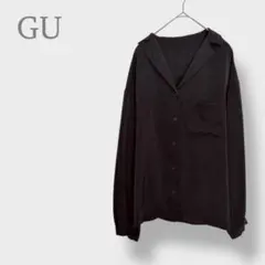 【GU ジーユー】オープンカラーブラウス　シャツ　長袖　大きいサイズ　XL