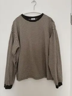 coen ボーダー 長袖 カットソー ベージュ M