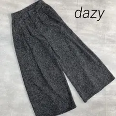dazy ツイード風ワイドパンツ グレー系 M ガウチョ きれいめ