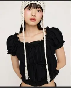【美品】SLY 2WAY GATHER RIBBON BL ギャザー ブラウスのサムネイル