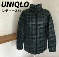 UNIQLO XL ウルトラライトダウンジャケット グリーン系チェック