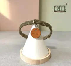 本革　首輪　犬用　猫用　チョーカー　ナチュラル　三つ編み　ネーム刻印無料