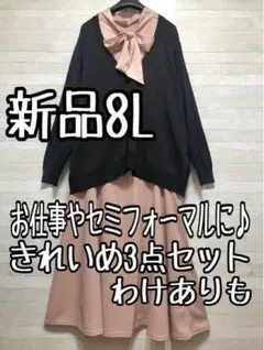 新品☆8L♪お仕事やお出かけに♪きれいめ3点セット♪わけありも☆p569