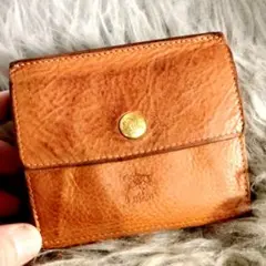 イルビゾンテ Wホック 二つ折り財布 本革 レザー 茶 人気
