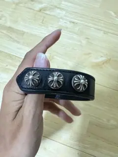 Chrome Hearts レザーブレスレット クロスボール 早いもの勝ちです