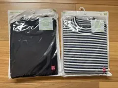 UNIQLO ストライプ・黒 Tシャツ 2枚セット　90cm