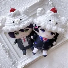 にじぱぺっと にじぱぺ 10cm ぬい服 くま耳 クリーム 帽子 2点セット