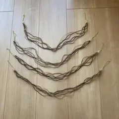 カーテンタッセル ビーズ 4本セット ゴールド ブラウン