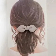 【重ねリボン】ヘアアクセ　ハンドメイド　結婚式　高見え