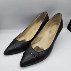 ダイアナ/DIANA WELL FIT ポインテッドトゥ パンプス【22.5】黒