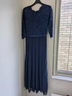 ネイビー レーストップス パーティードレス