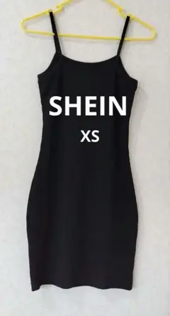 SHEIN リブニット キャミワンピース XS ブラック 黒