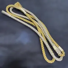 新品未使用　金銀編み込み帯締め 房付き