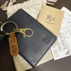 IL BISONTE ネイビー レザー パスケース