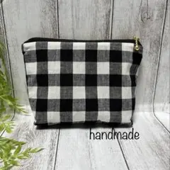【ハンドメイド】ギンガムチェック柄☆ポーチ 化粧ポーチ 小物入れ マルチポーチ