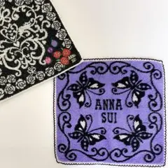 最終価格　ANNA SUI 蝶とバラのタオルハンカチ　まとめのサムネイル