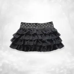 y2k 平成ギャル フェアリーグランジ ダークコア スタッズフリルミニスカート