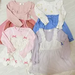 フリル付き長袖ワンピース等 4点セットのサムネイル