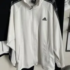 アディダス 上のみ　XL相当 サイドライン 定番 白 黒