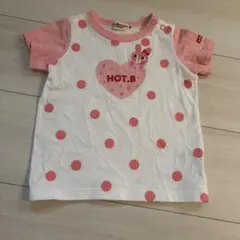 ミキハウス ホットビスケッツ 半袖Tシャツ 80cm ピンク ドット柄のサムネイル